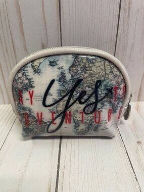 Share Say Yes To Adventure Small Cosmetic Travel Makeup Bag Supply Kit Purse NEW